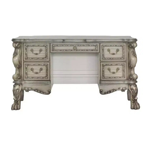 63" Dresden Vanity Table Vintage Bone White - Acme Furniture