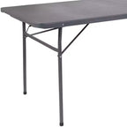 Flash Furniture Tavolo Pieghevole per Banchetto ed Eventi in Plastica Bi-Fold da 6 Piedi con Maniglia per il Trasporto