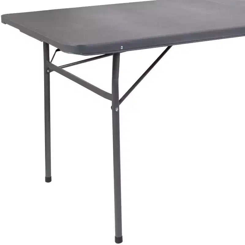 Flash Furniture Tavolo Pieghevole per Banchetto ed Eventi in Plastica Bi-Fold da 6 Piedi con Maniglia per il Trasporto