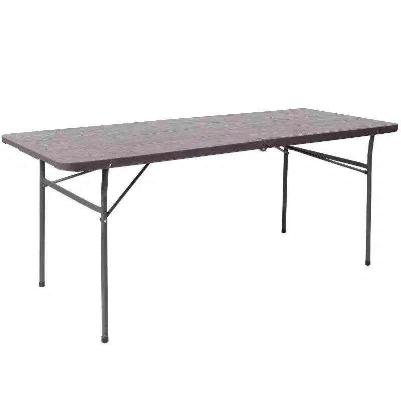 Flash Furniture Tavolo Pieghevole per Banchetto ed Eventi in Plastica Bi-Fold da 6 Piedi con Maniglia per il Trasporto