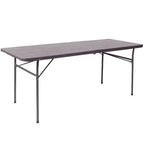 Flash Furniture Tavolo Pieghevole per Banchetto ed Eventi in Plastica Bi-Fold da 6 Piedi con Maniglia per il Trasporto