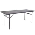 Flash Furniture Tavolo Pieghevole per Banchetto ed Eventi in Plastica Bi-Fold da 6 Piedi con Maniglia per il Trasporto