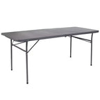 Flash Furniture Tavolo Pieghevole per Banchetto ed Eventi in Plastica Bi-Fold da 6 Piedi con Maniglia per il Trasporto