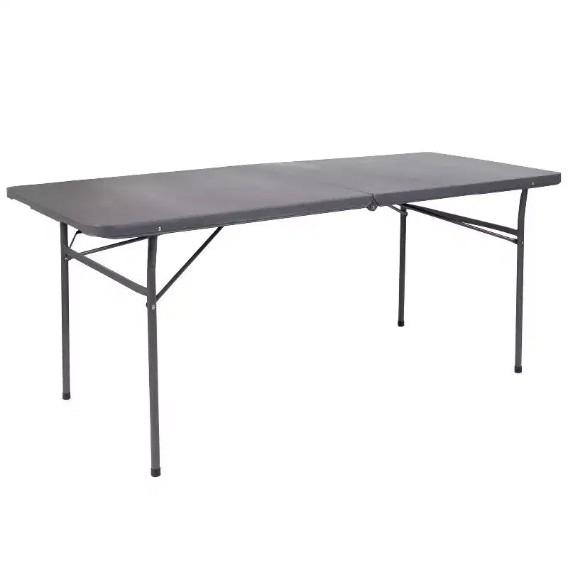 Flash Furniture Tavolo Pieghevole per Banchetto ed Eventi in Plastica Bi-Fold da 6 Piedi con Maniglia per il Trasporto