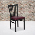 Sedia da ristorante Flash Furniture con schienale in metallo stile School House, colore nero