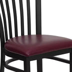 Sedia da ristorante Flash Furniture con schienale in metallo stile School House, colore nero