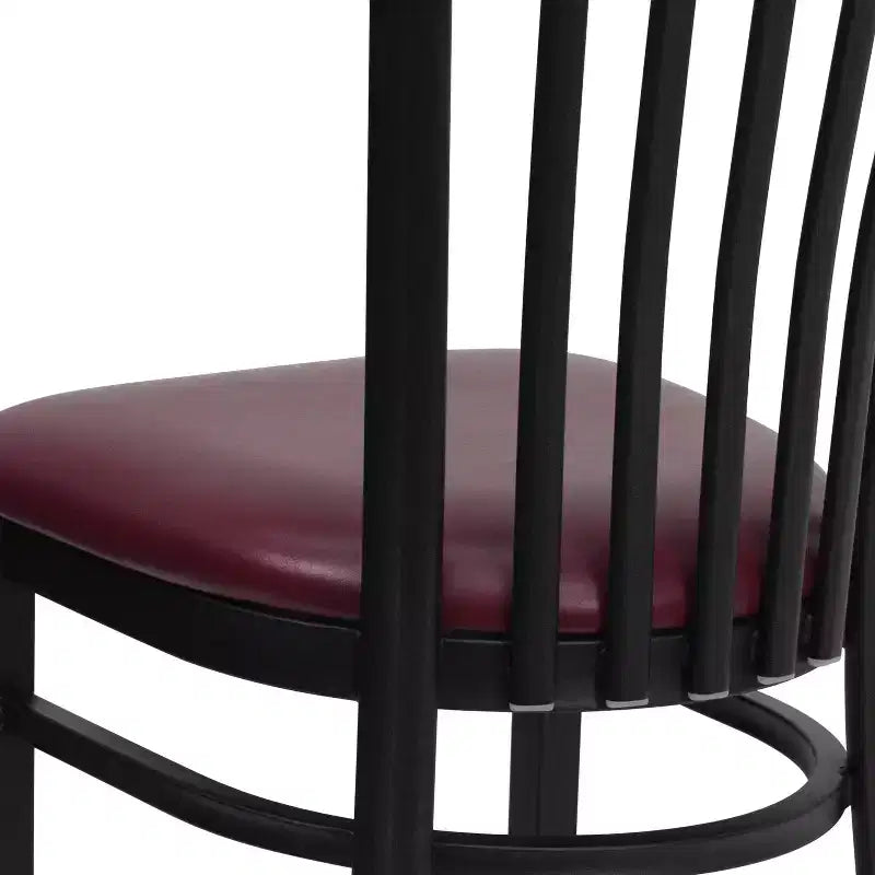 Sedia da ristorante Flash Furniture con schienale in metallo stile School House, colore nero