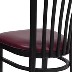 Sedia da ristorante Flash Furniture con schienale in metallo stile School House, colore nero