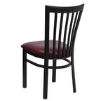 Sedia da ristorante Flash Furniture con schienale in metallo stile School House, colore nero