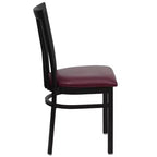 Sedia da ristorante Flash Furniture con schienale in metallo stile School House, colore nero