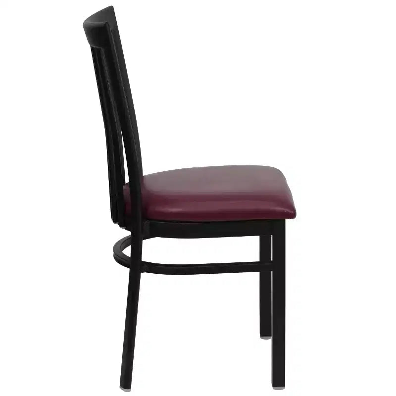 Sedia da ristorante Flash Furniture con schienale in metallo stile School House, colore nero