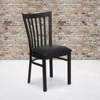 Sedia da ristorante Flash Furniture con schienale in metallo stile School House, colore nero