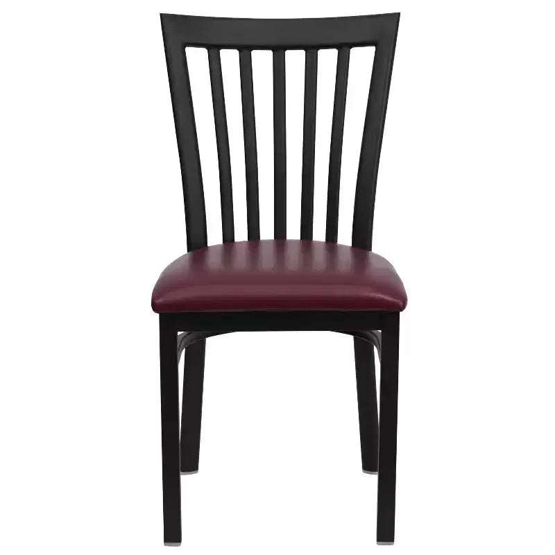 Sedia da ristorante Flash Furniture con schienale in metallo stile School House, colore nero