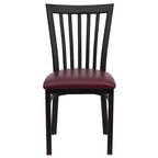 Sedia da ristorante Flash Furniture con schienale in metallo stile School House, colore nero