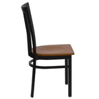 Sedia da ristorante Flash Furniture con schienale in metallo stile School House, colore nero