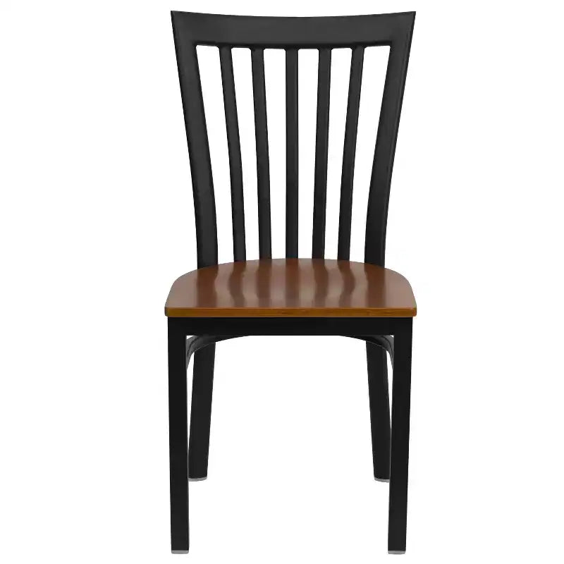 Sedia da ristorante Flash Furniture con schienale in metallo stile School House, colore nero