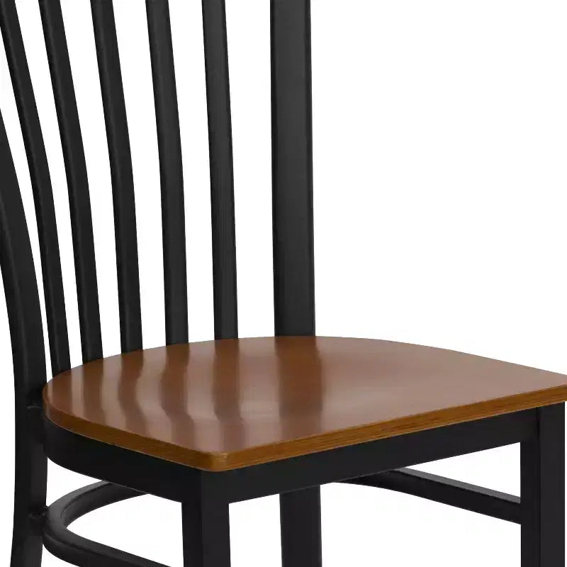 Sedia da ristorante Flash Furniture con schienale in metallo stile School House, colore nero