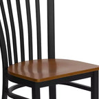 Sedia da ristorante Flash Furniture con schienale in metallo stile School House, colore nero