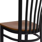 Sedia da ristorante Flash Furniture con schienale in metallo stile School House, colore nero