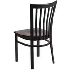 Sedia da ristorante Flash Furniture con schienale in metallo stile School House, colore nero