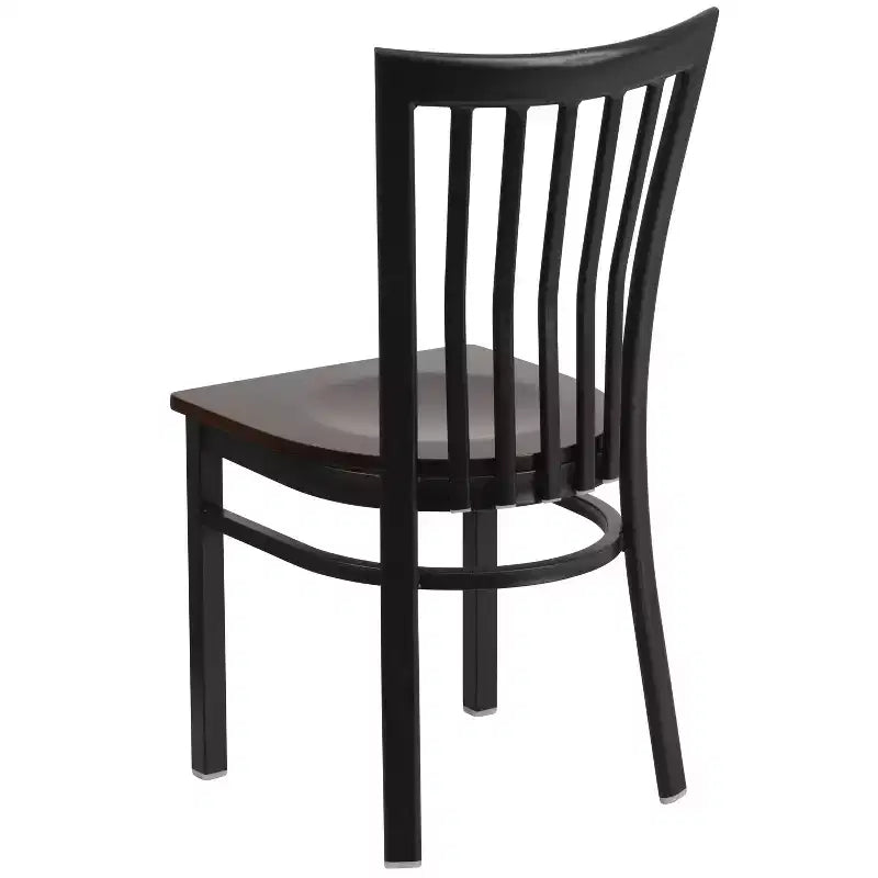 Sedia da ristorante Flash Furniture con schienale in metallo stile School House, colore nero