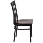 Sedia da ristorante Flash Furniture con schienale in metallo stile School House, colore nero