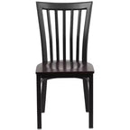 Sedia da ristorante Flash Furniture con schienale in metallo stile School House, colore nero