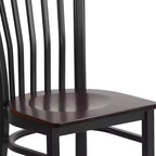 Sedia da ristorante Flash Furniture con schienale in metallo stile School House, colore nero