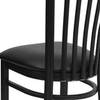 Sedia da ristorante Flash Furniture con schienale in metallo stile School House, colore nero