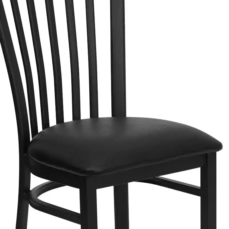 Sedia da ristorante Flash Furniture con schienale in metallo stile School House, colore nero