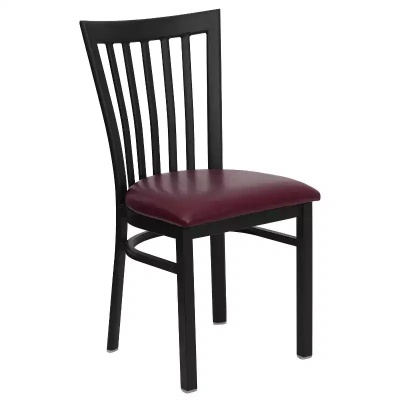 Sedia da ristorante Flash Furniture con schienale in metallo stile School House, colore nero
