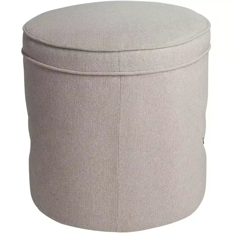 Pouf rotondo Iriza Oatmeal con borchie