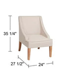 Poltrona Dixon Ivory in tessuto con braccioli ricurvi