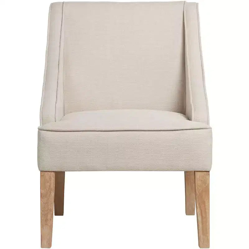 Poltrona Dixon Ivory in tessuto con braccioli ricurvi