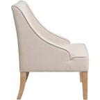 Poltrona Dixon Ivory in tessuto con braccioli ricurvi