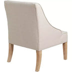 Poltrona Dixon Ivory in tessuto con braccioli ricurvi