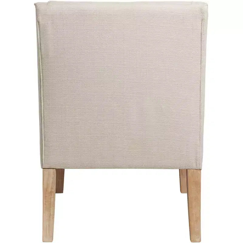 Poltrona Dixon Ivory in tessuto con braccioli ricurvi